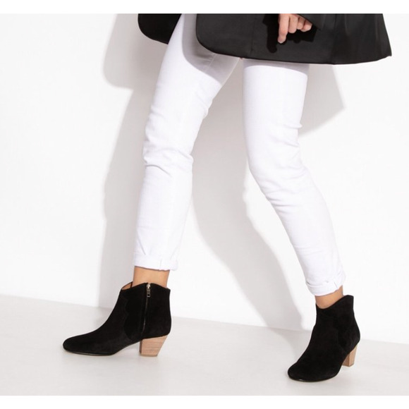 Isabel Marant Dicker Black Suede Ankle Boots Booties Western Cowboy Heel sz 37 - Picture 10 of 16